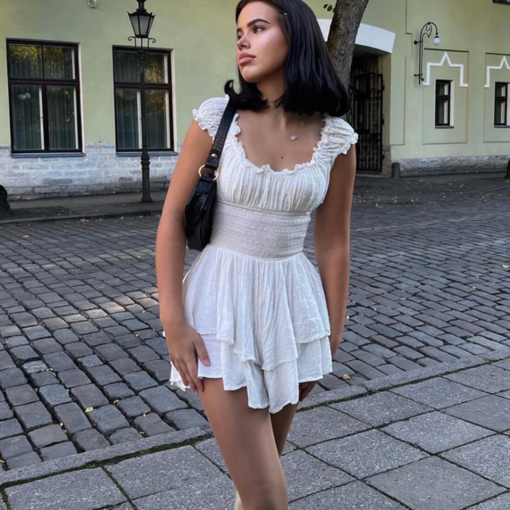 THE LOVE GALORE ROMPER WHITE LOWER IMPACT
